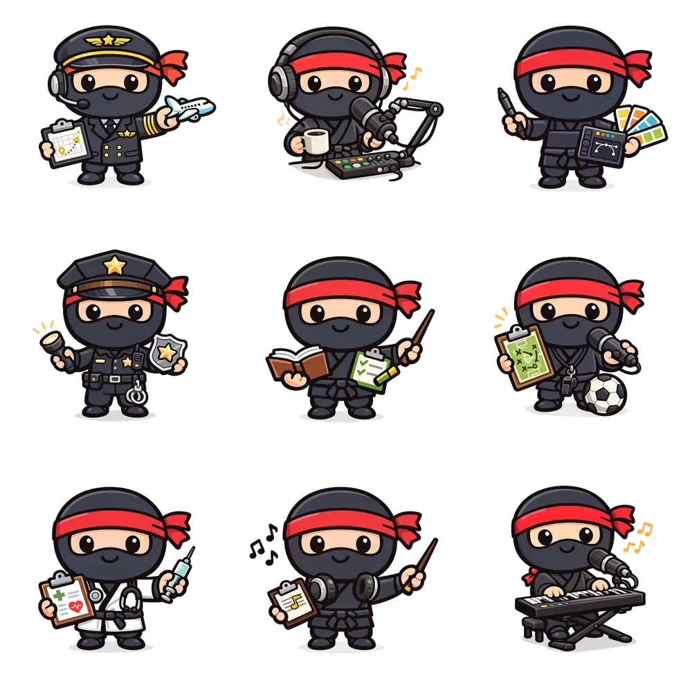 Ninja At Work Clip Art