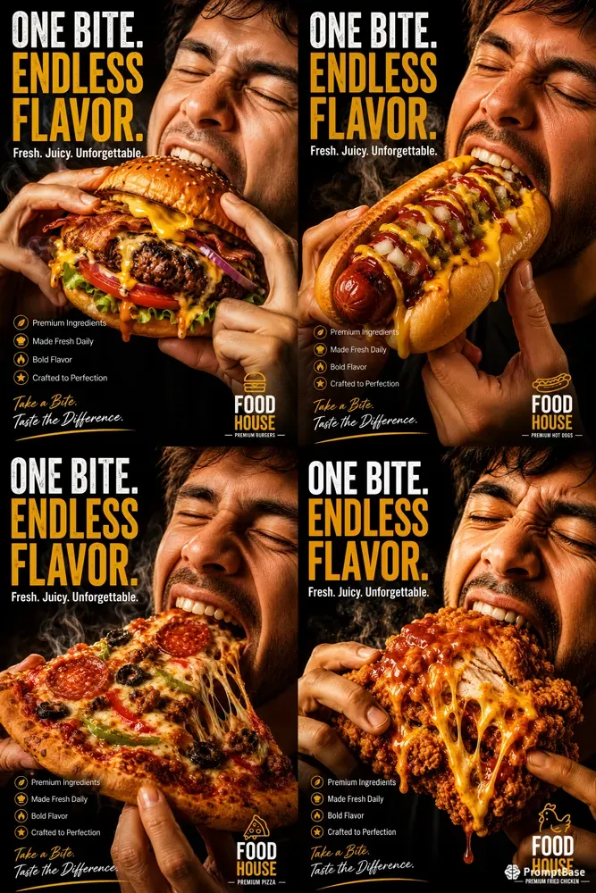 Ultra Realistic Food Ad Posters