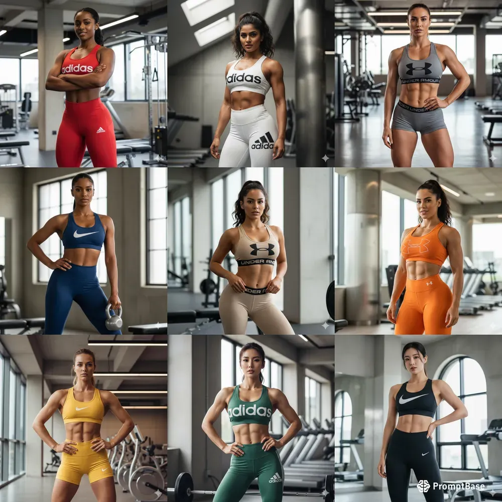 Sports Models In Gym Clothes Photos