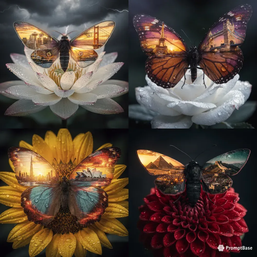 Surreal Cityscape Butterfly Macros
