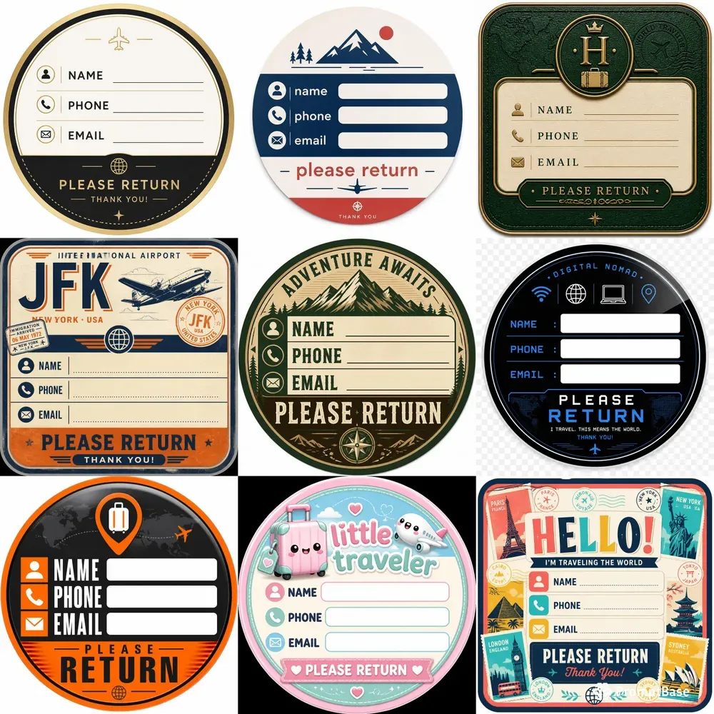 Lost Luggage Emergency Stickers