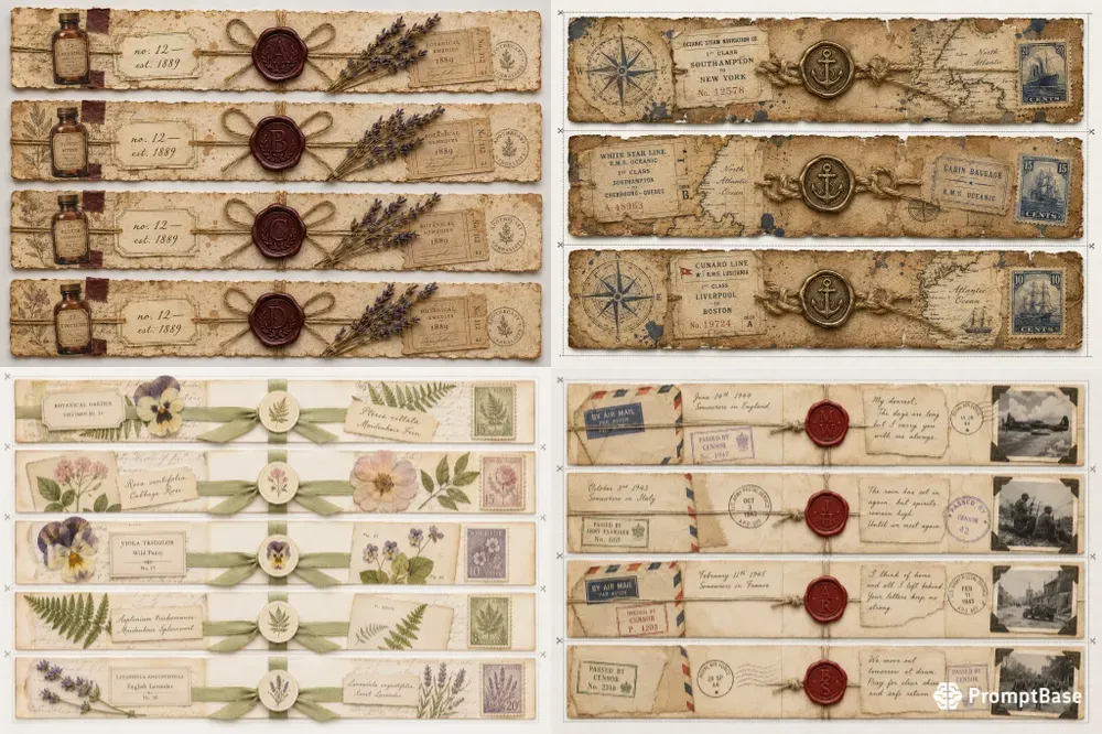 Junk Journal Ephemera Belly Bands
