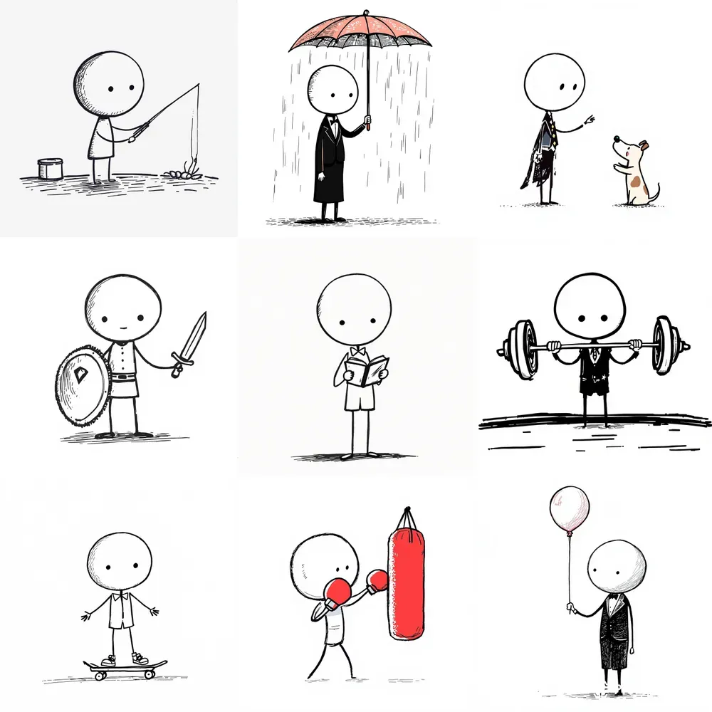 Stickman Lines Minimalistic Cute Art