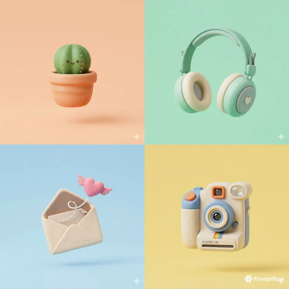 Cute Minimalist 3D Icons