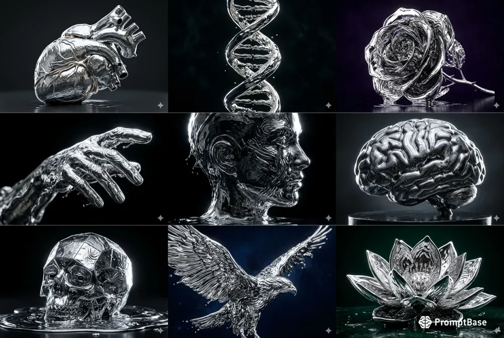 Liquid Chrome Macro Sculptures