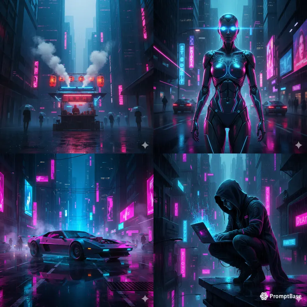 Neon Noir Cinematic Art