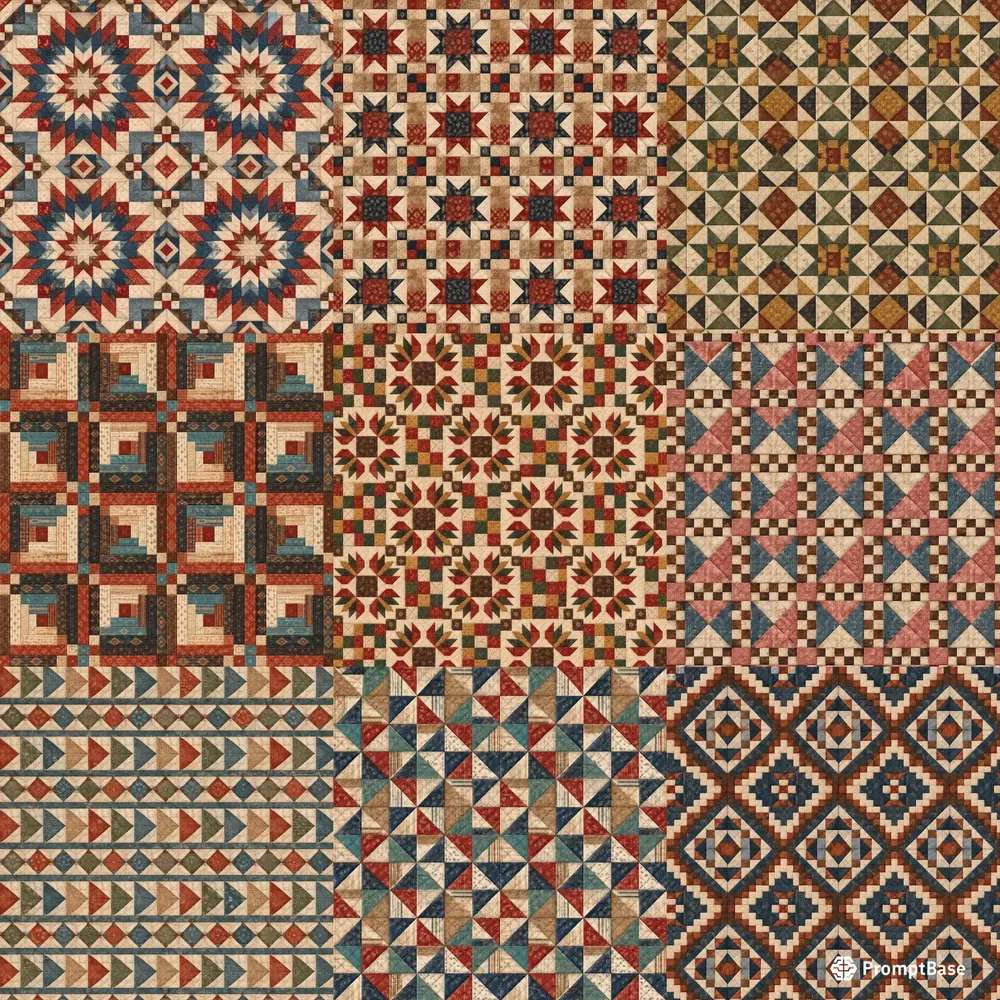 Heritage Western Quilt Seamless Patterns