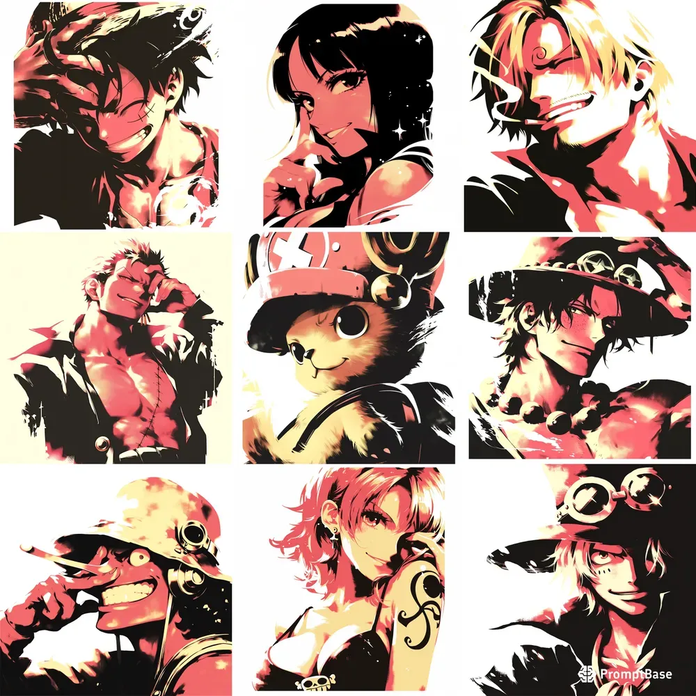 One Piece Charming Stylized Art Prints