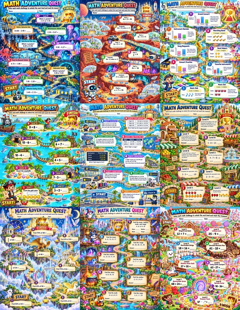 Math Adventure Quests For Kids