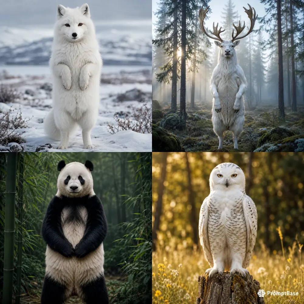 Surreal White Wildlife Portraits