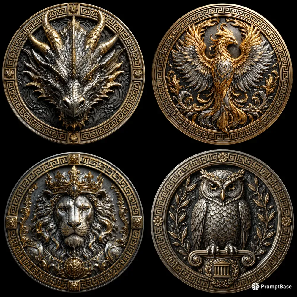 Luxury Mythic Metal Medallions