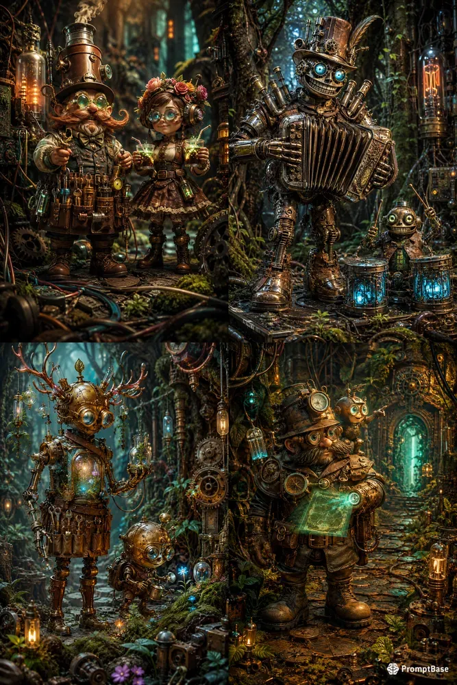 Whimsical Steampunk Character Portraits