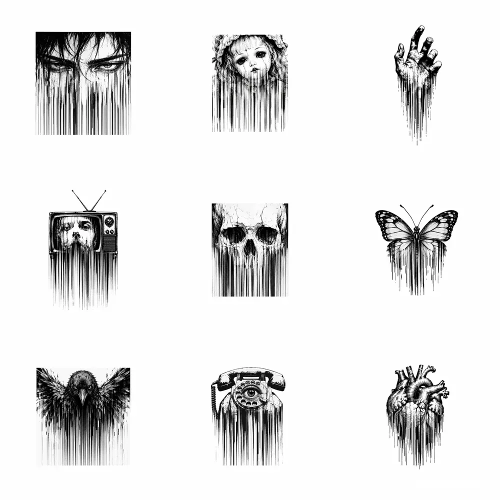 Minimalist Comic Glitch Barcode Art