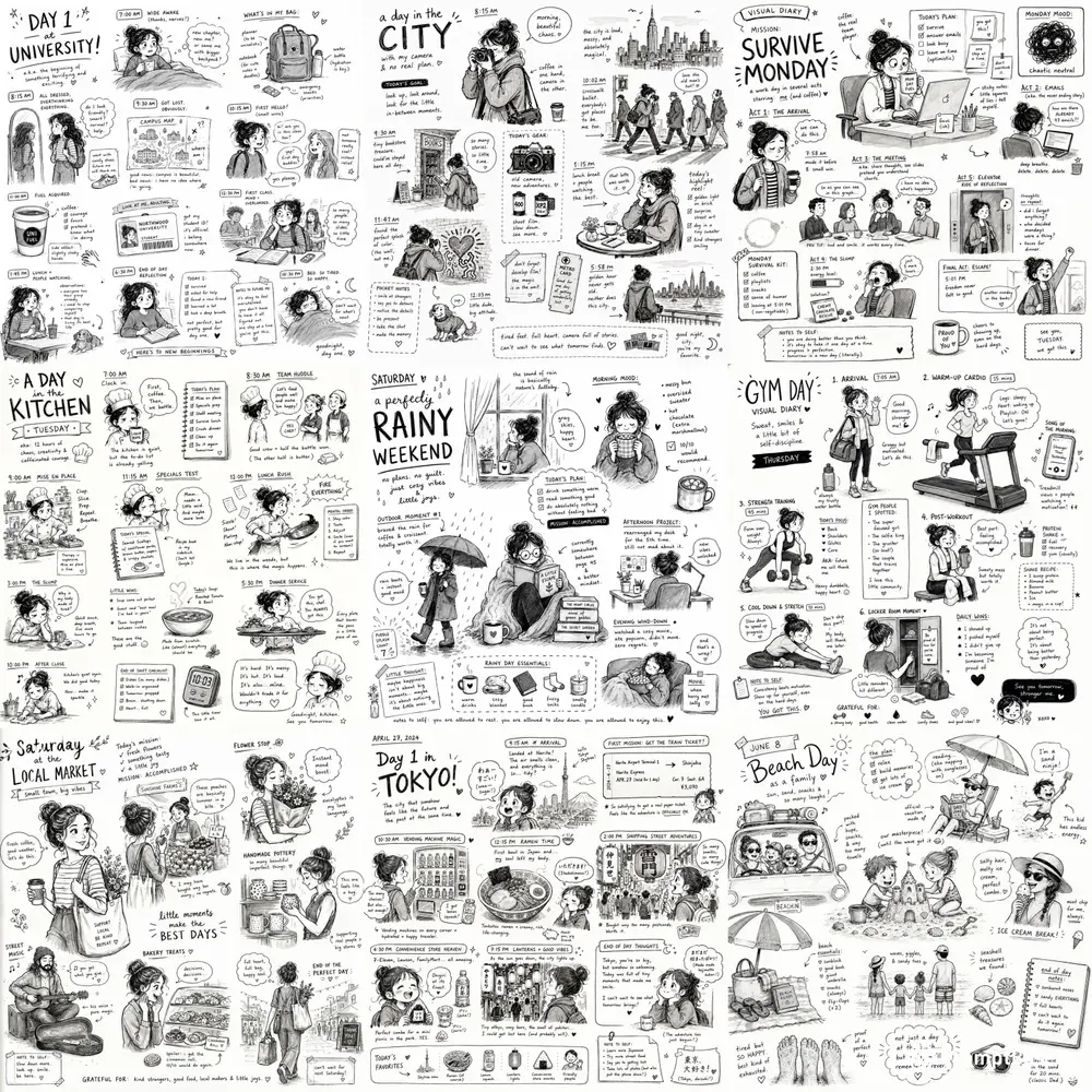 Whimsical Visual Diary Sketchbooks