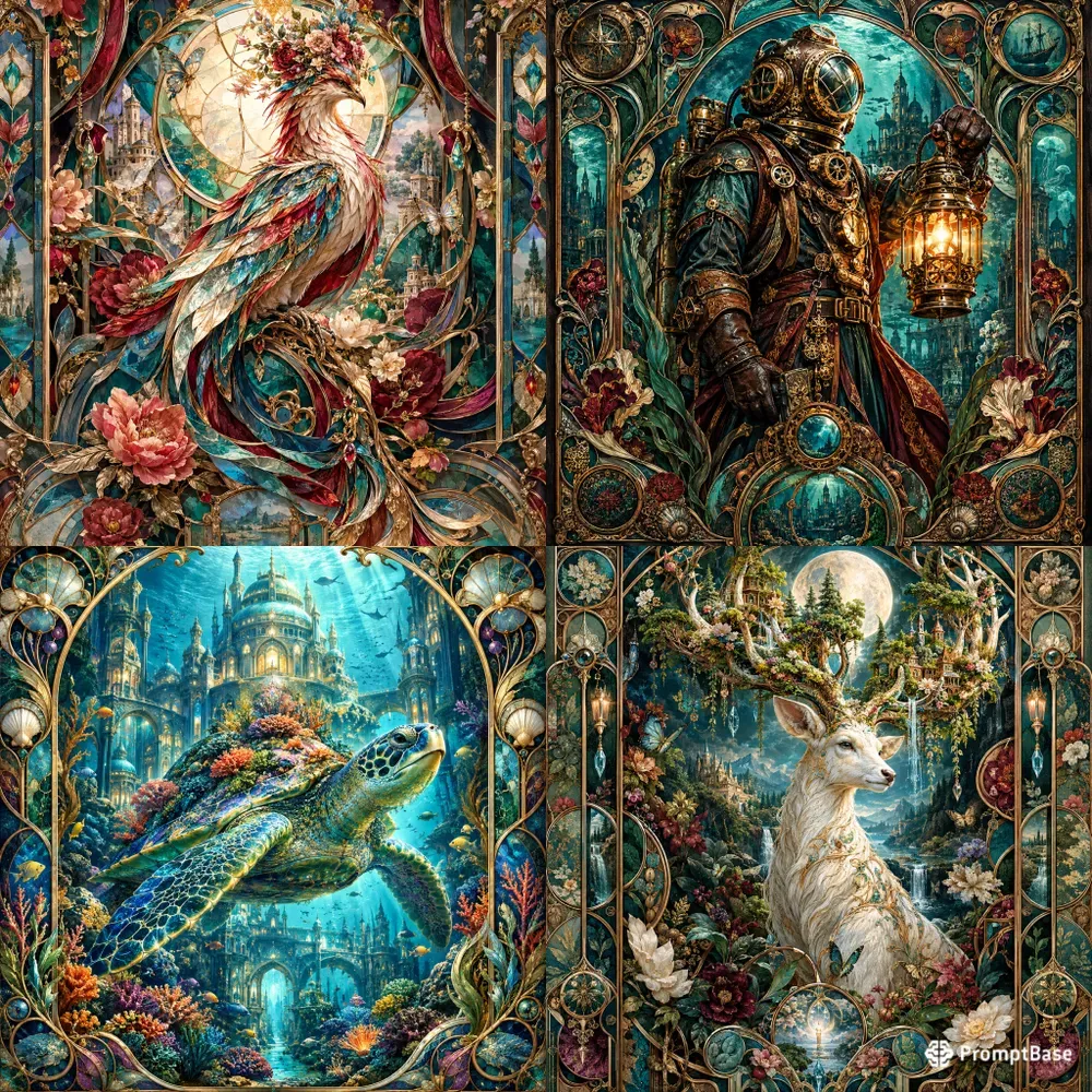 Ornate Stained Glass Tapestries