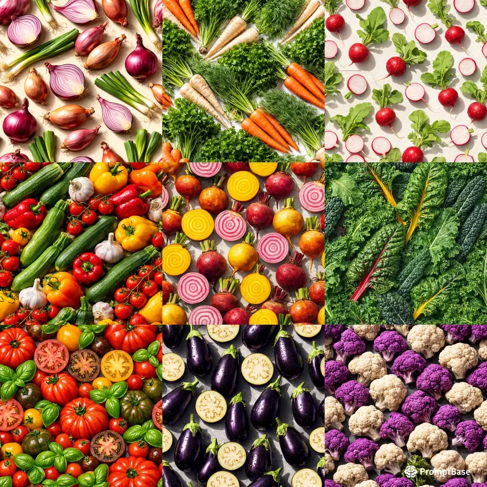 Photorealistic Vegetable Seamless Tiles