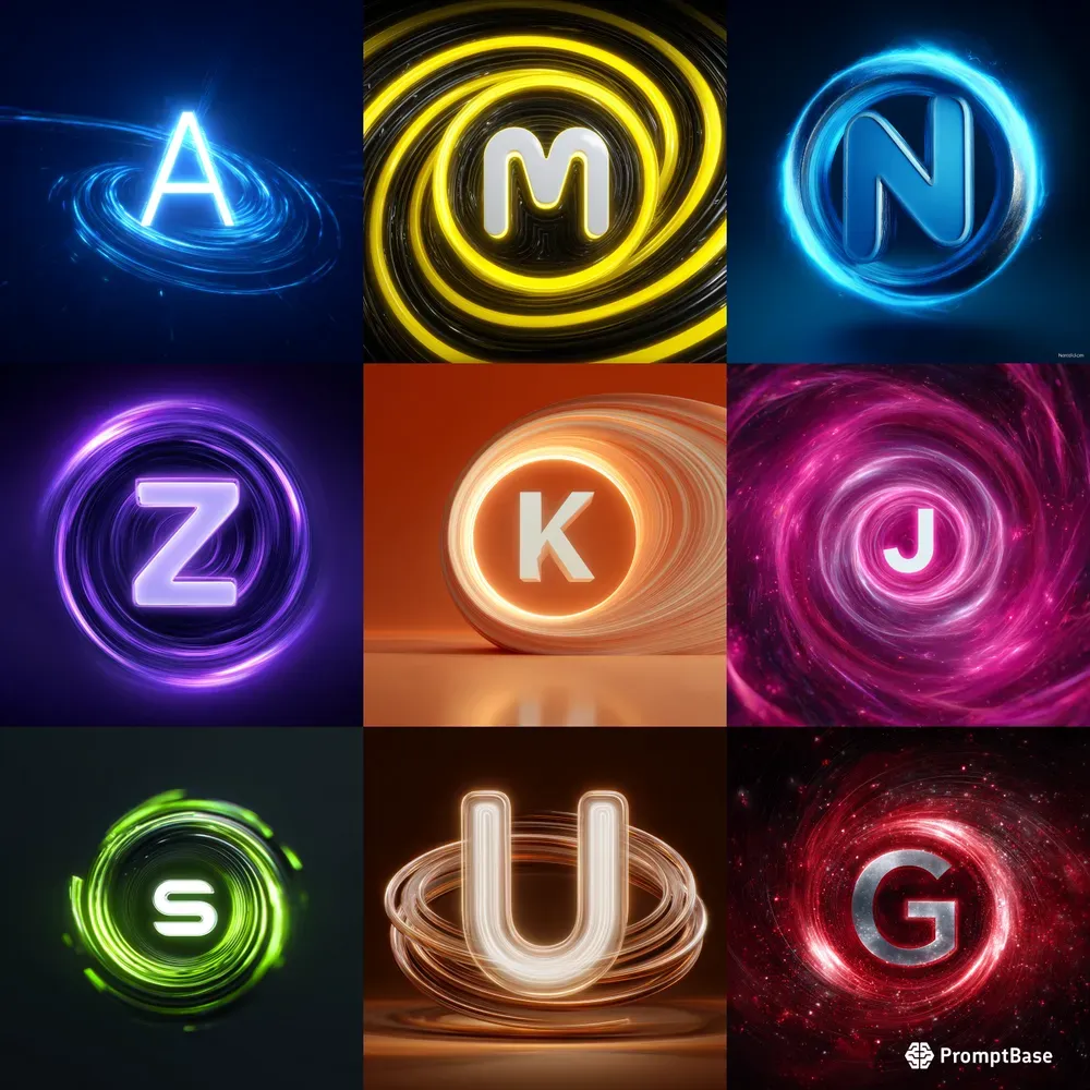 Futuristic Spiral Letter Logos