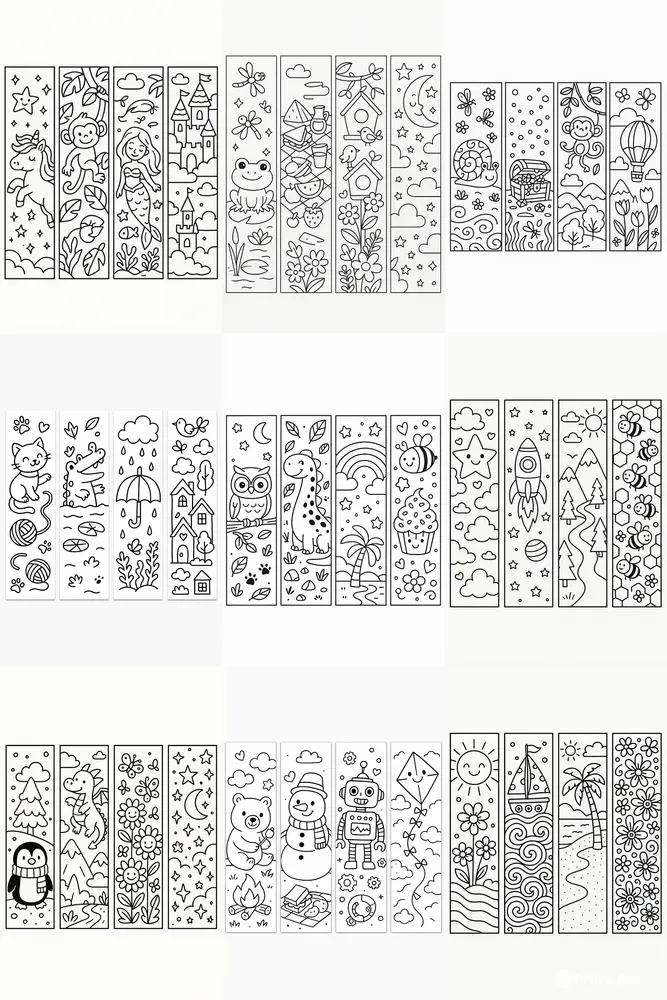 Bookmarks Coloring Books For Kids
