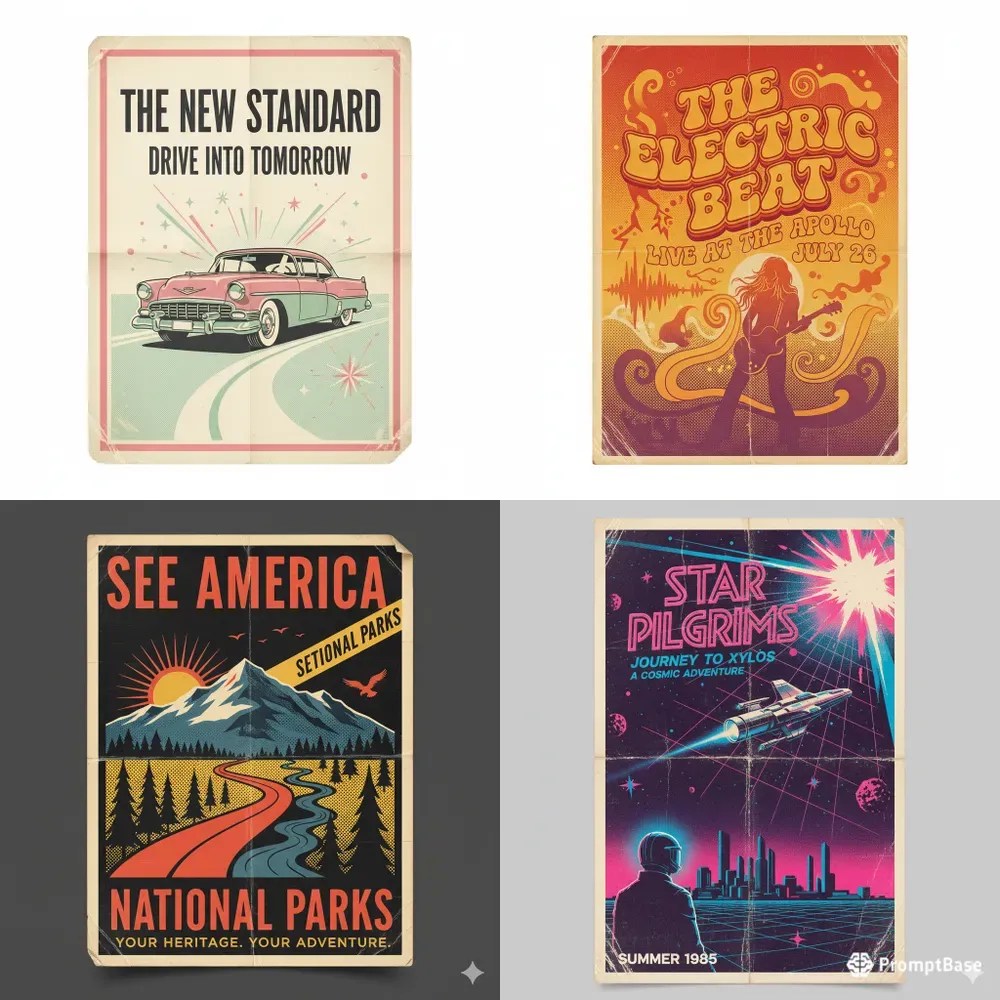 Vintage 1920s 1980s Poster Generator