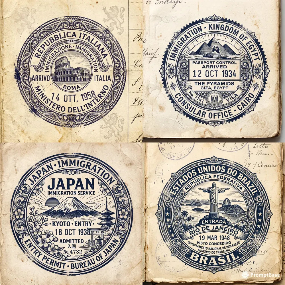 Luxury Vintage Passport Stamp Creators