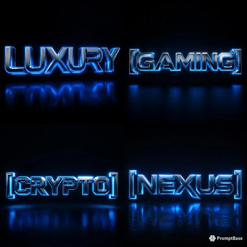 3D Futuristic Chrome Neon Typographies