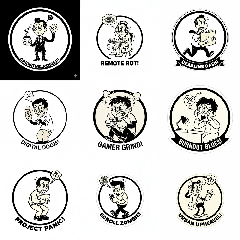 Disney Inspired Rubber Hose Stickers