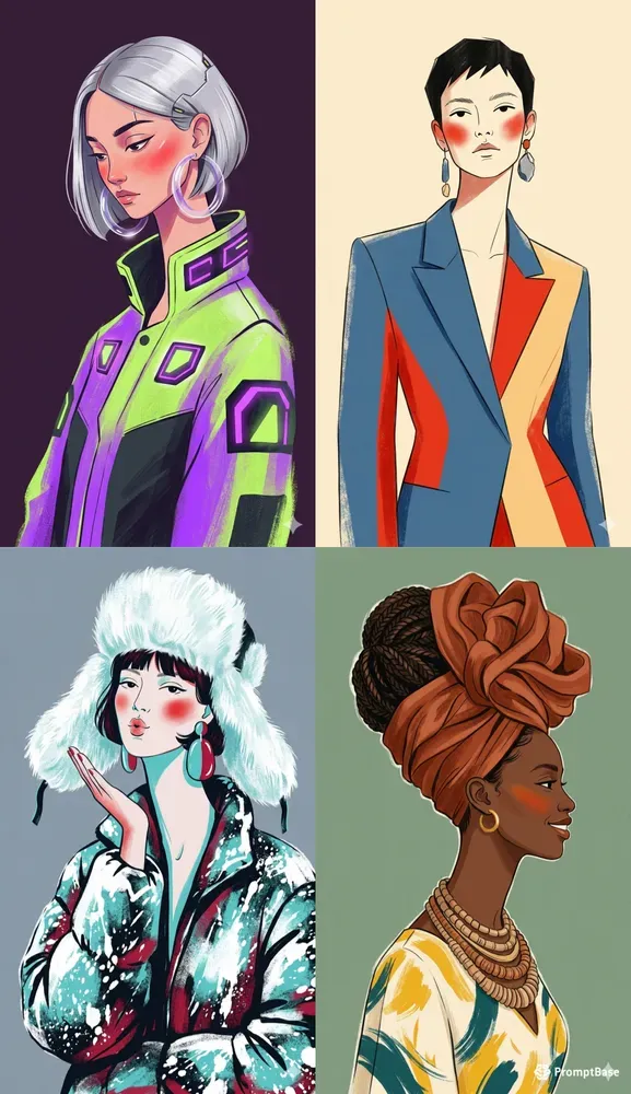 Modigliani Style Elongated Fashion Portraits
