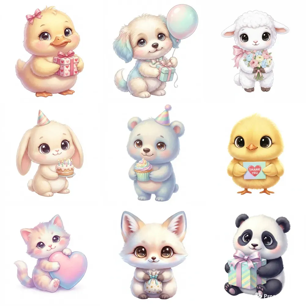 Cute Pastel Baby Animal Celebrations