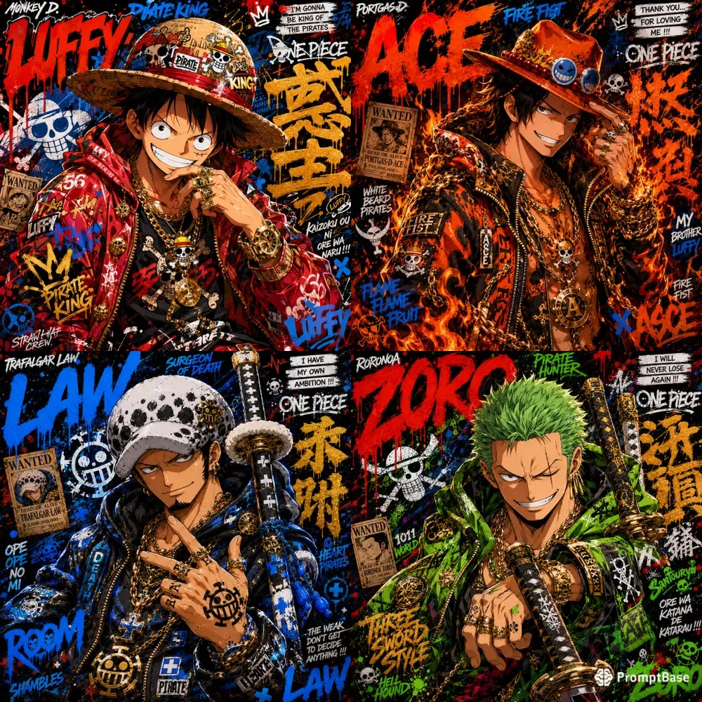 Graffiti Anime Character Posters
