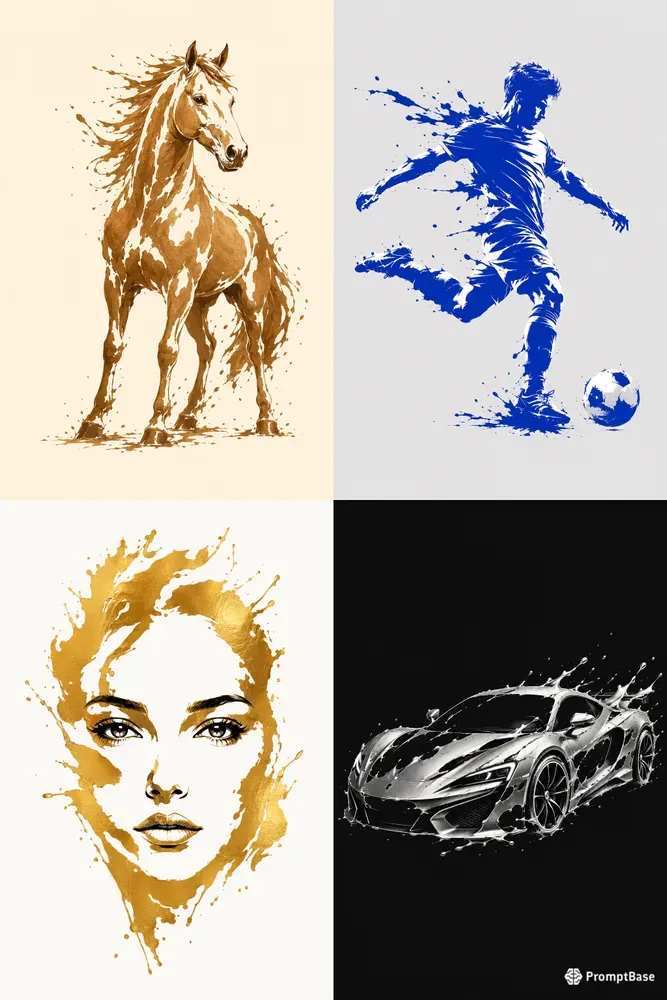 Metal Splash Silhouette Art