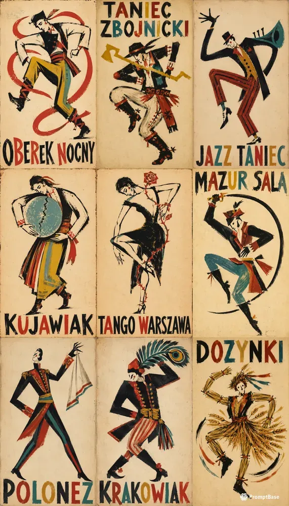 Polish Dance Poster Characters
