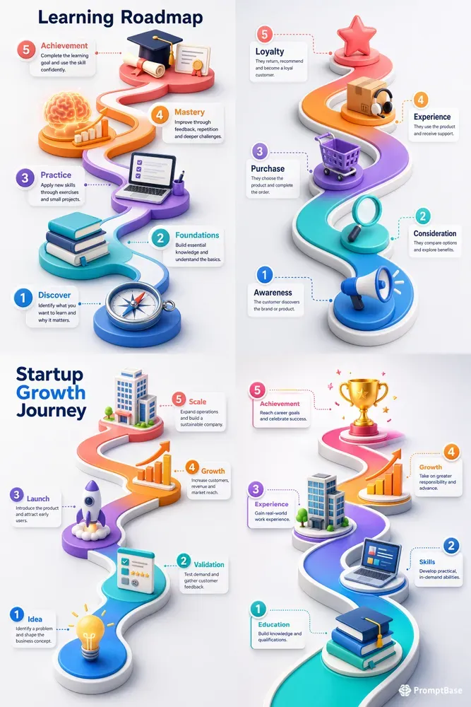 3D Career Journey Infographics
