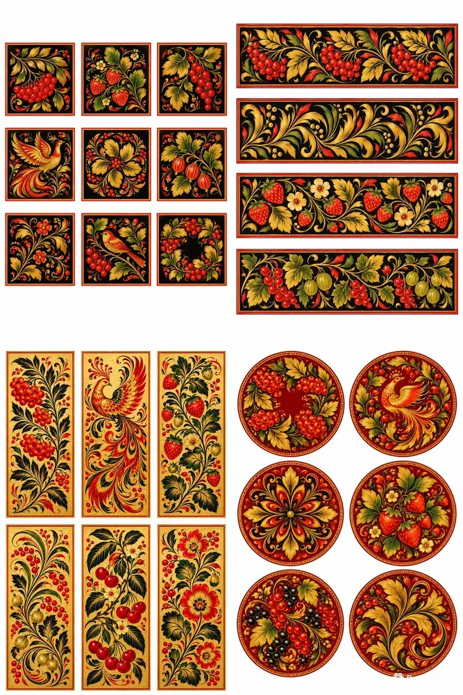Russian Khokhloma Panel Sheets