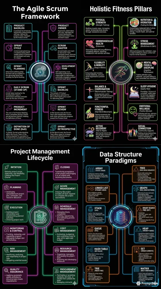 Detailed Tech Aesthetic Infographics