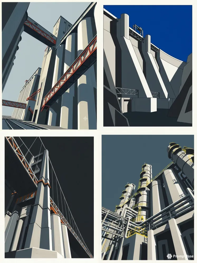 Precisionist Architecture Art Posters
