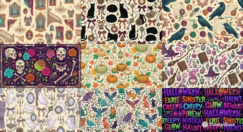 Halloween Monster Seamless Patterns