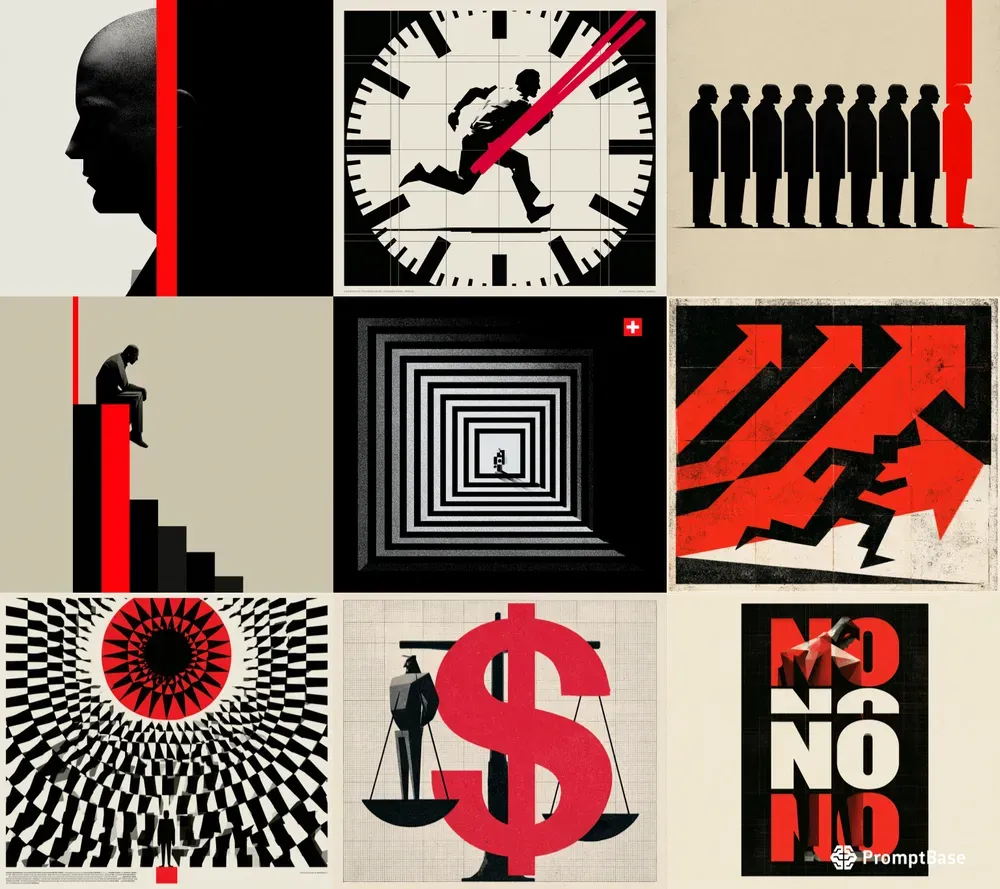 Swiss Brutalist Graphic Posters