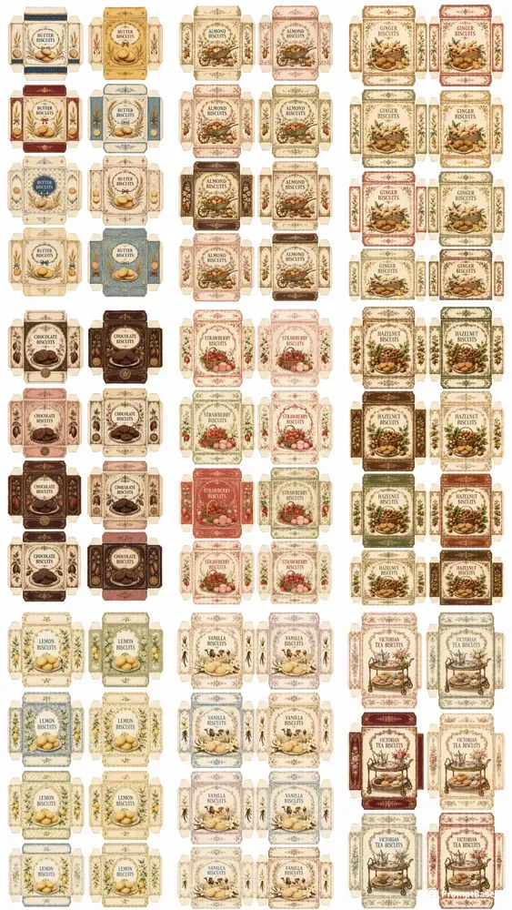 Vintage Biscuit Wrapper Cutouts Sheets