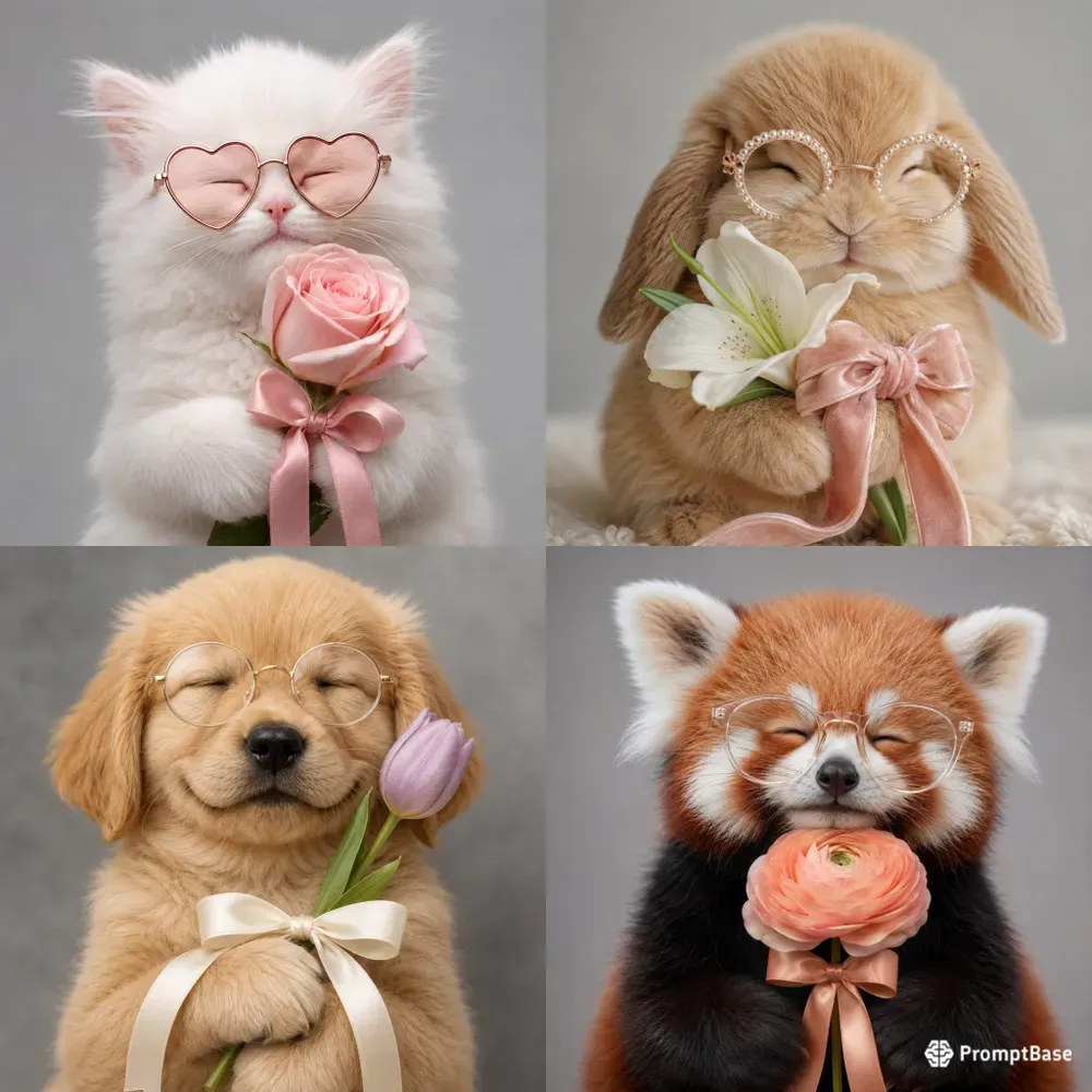 Cute Floral Animal Portrait Collections