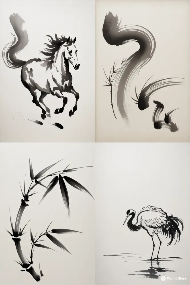 Minimalist Sumie Ink Art Packs