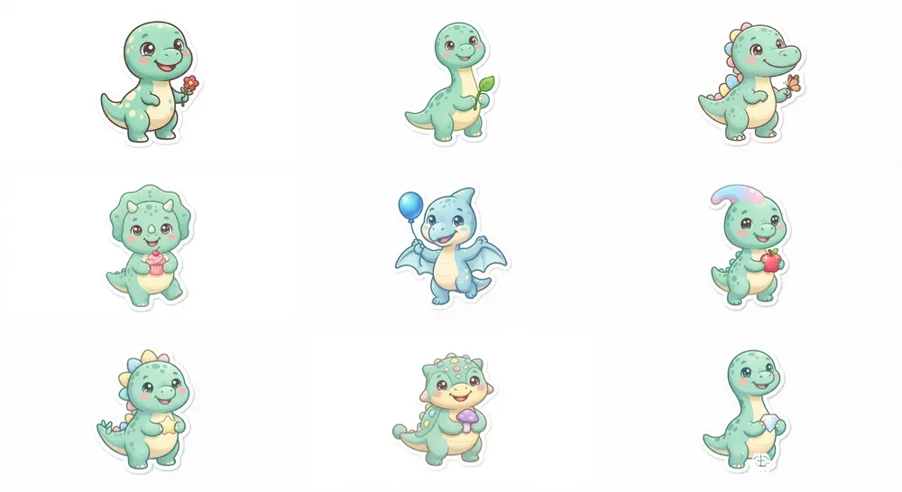 Kawaii Baby Dinosaur Cliparts And Stickers