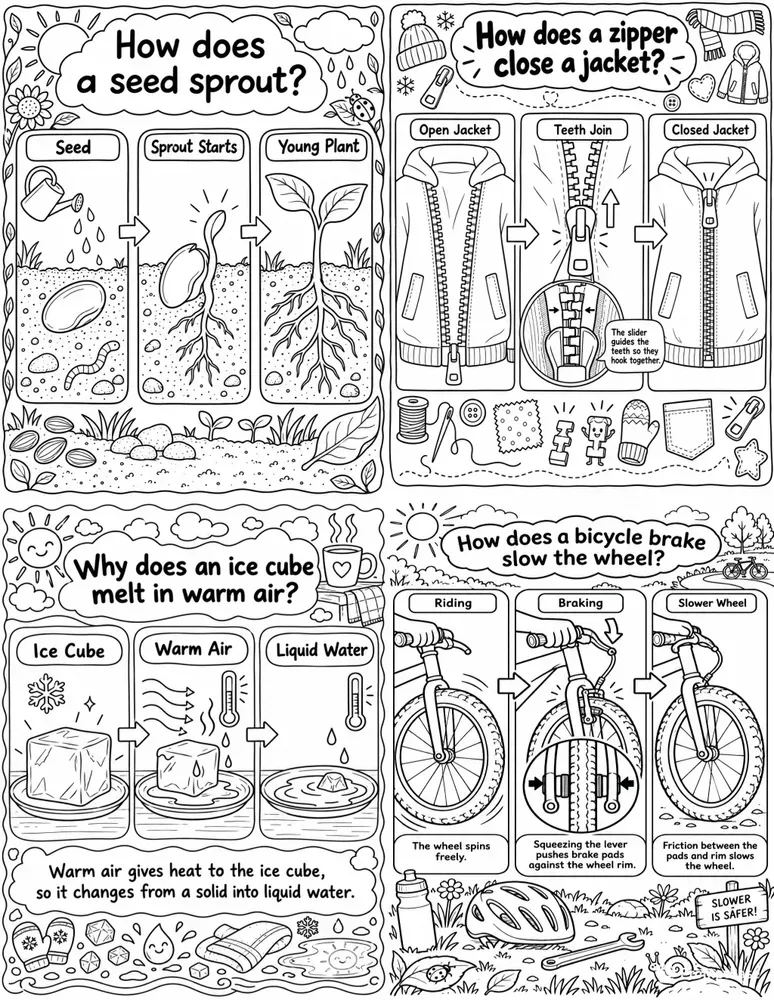 Kids Science Coloring Infographics