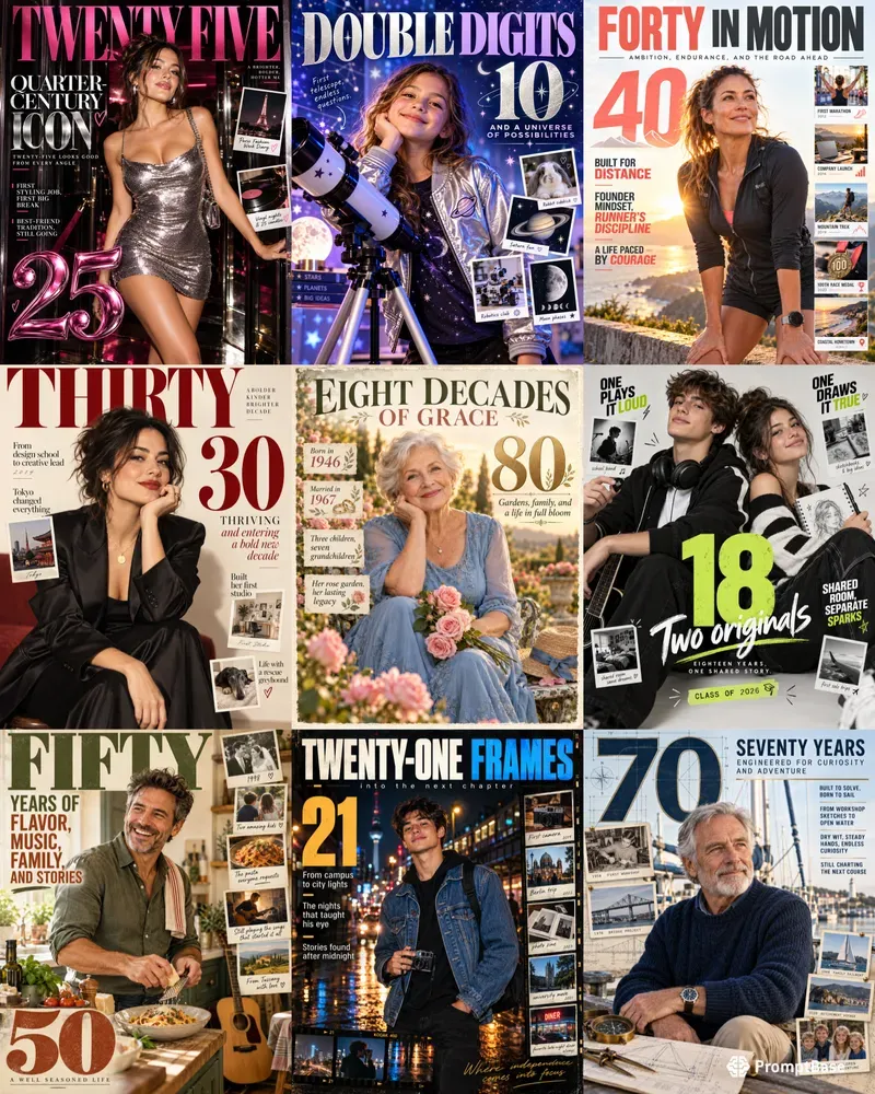 Birthday Magazine Cover Milestones