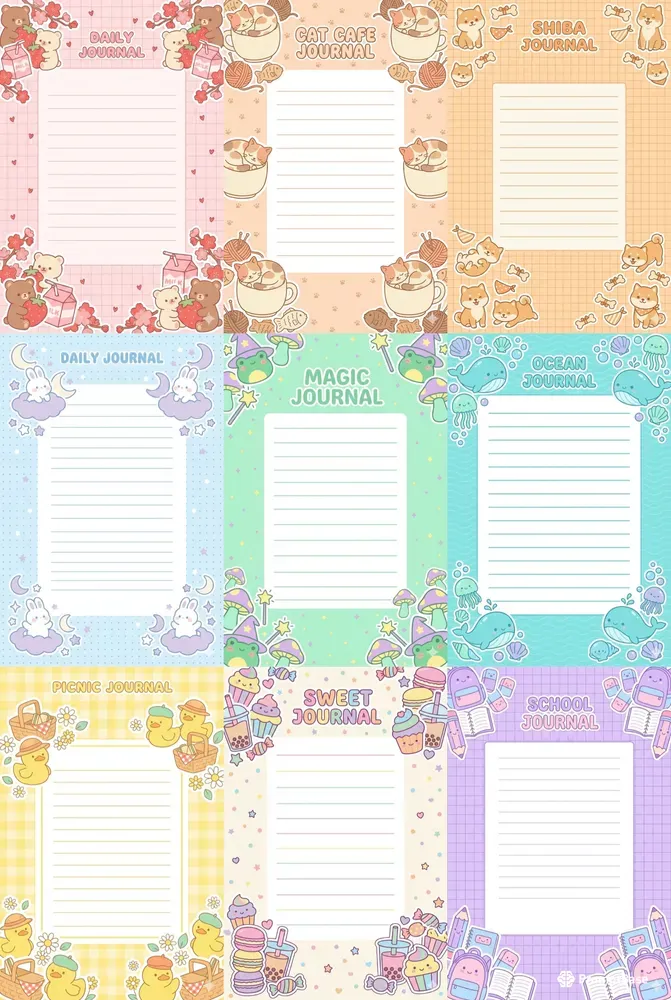 Printable Cute Korean Note Book Pages