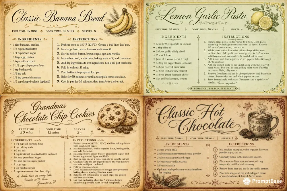 Vintage Recipe Card Generator