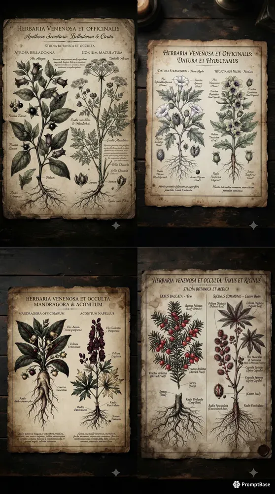 Dark Vintage Botanical Art