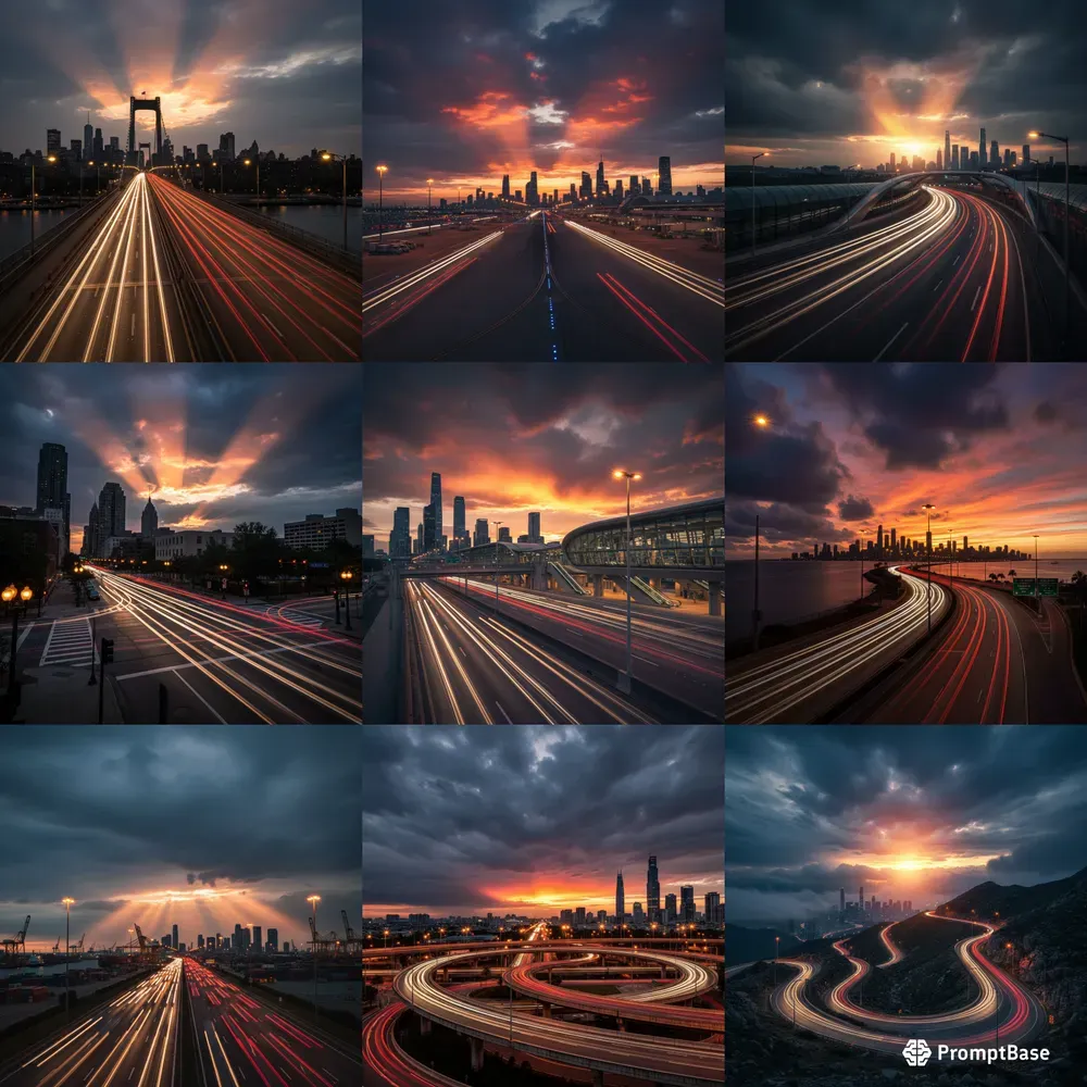 Dramatic Sunset Cityscape Art