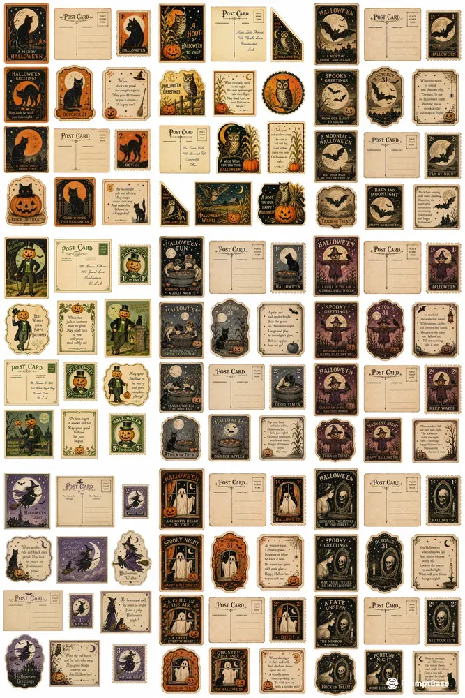 Vintage Halloween Postcard Sets