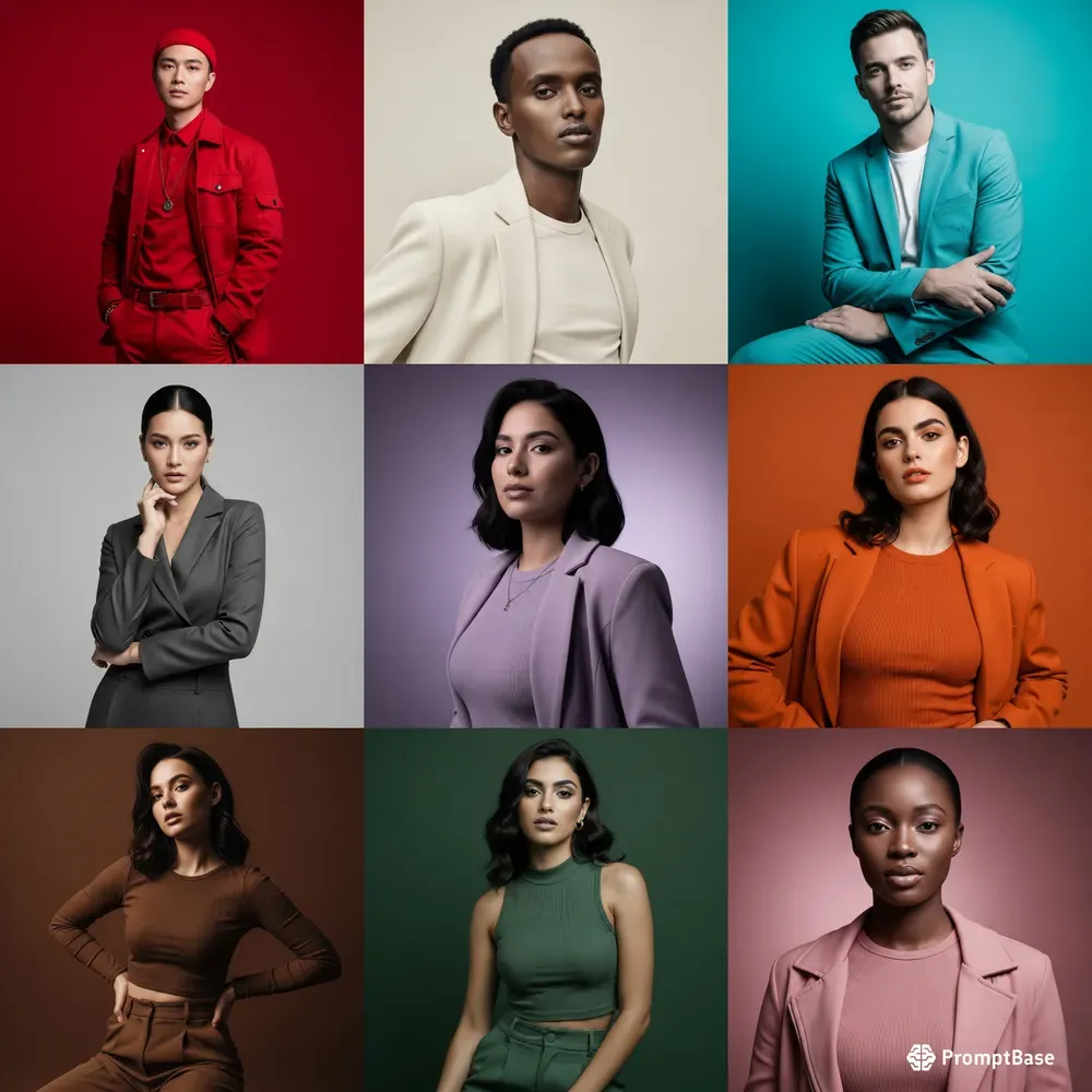 Minimal Monochromatic Studio Portraits