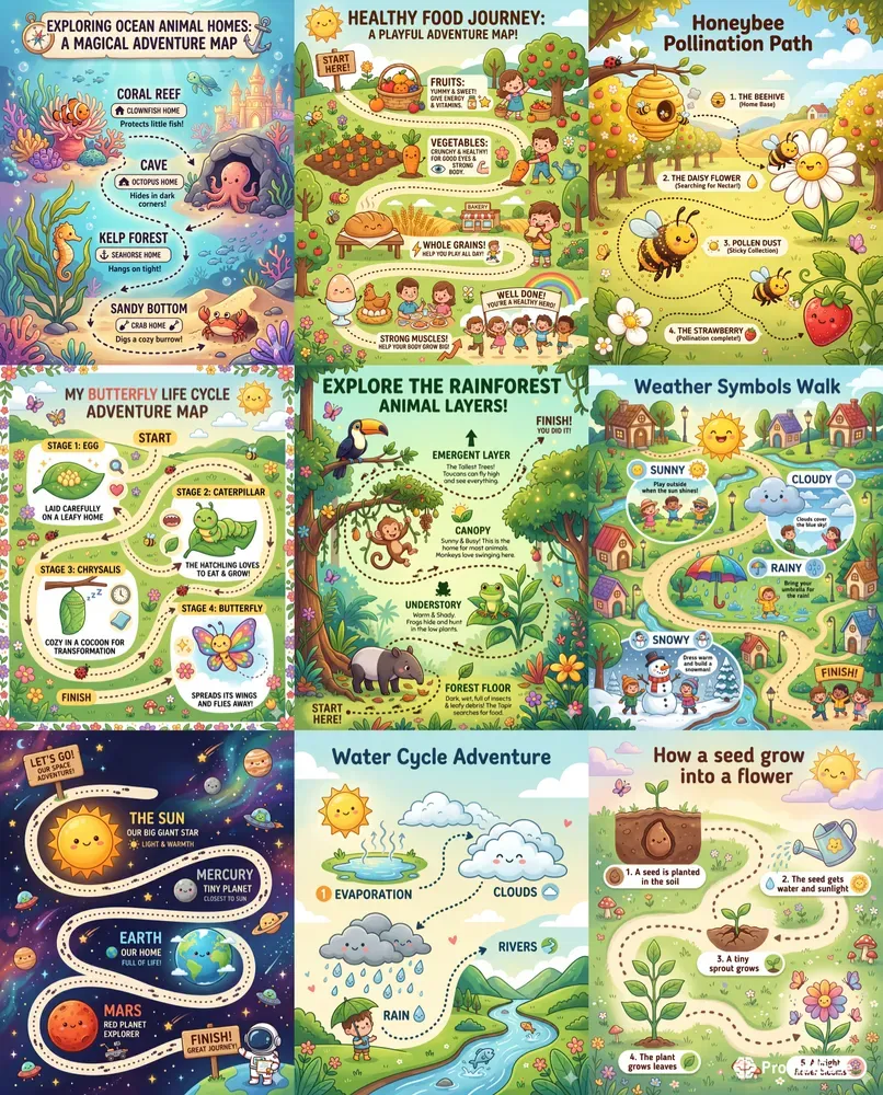 Kids Learning Map Infographics